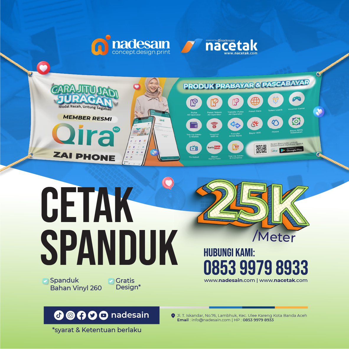 Contoh cetak Spanduk di Nacetak Banda Aceh