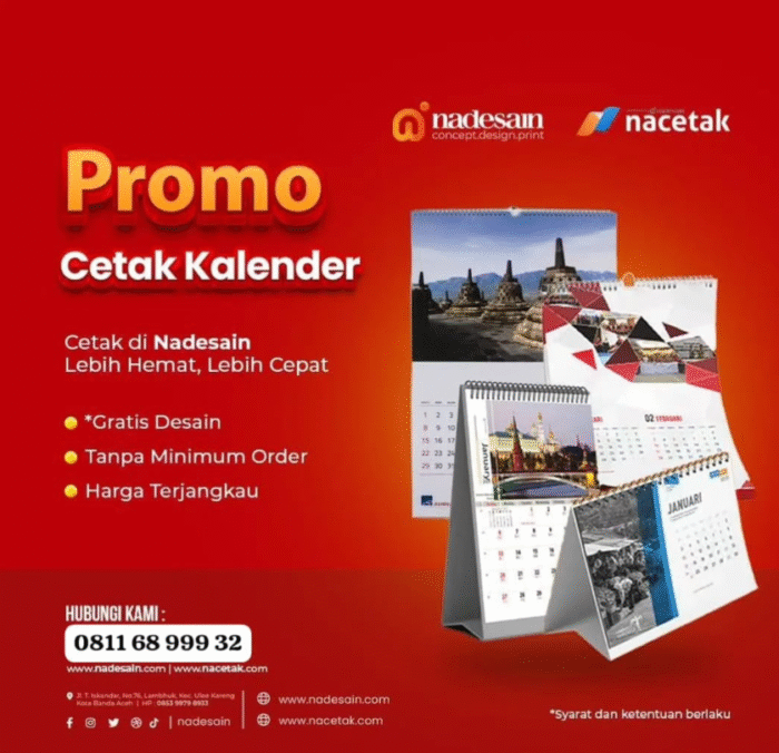 Cetak Kalender Meja